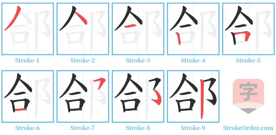 郃 Stroke Order Diagrams