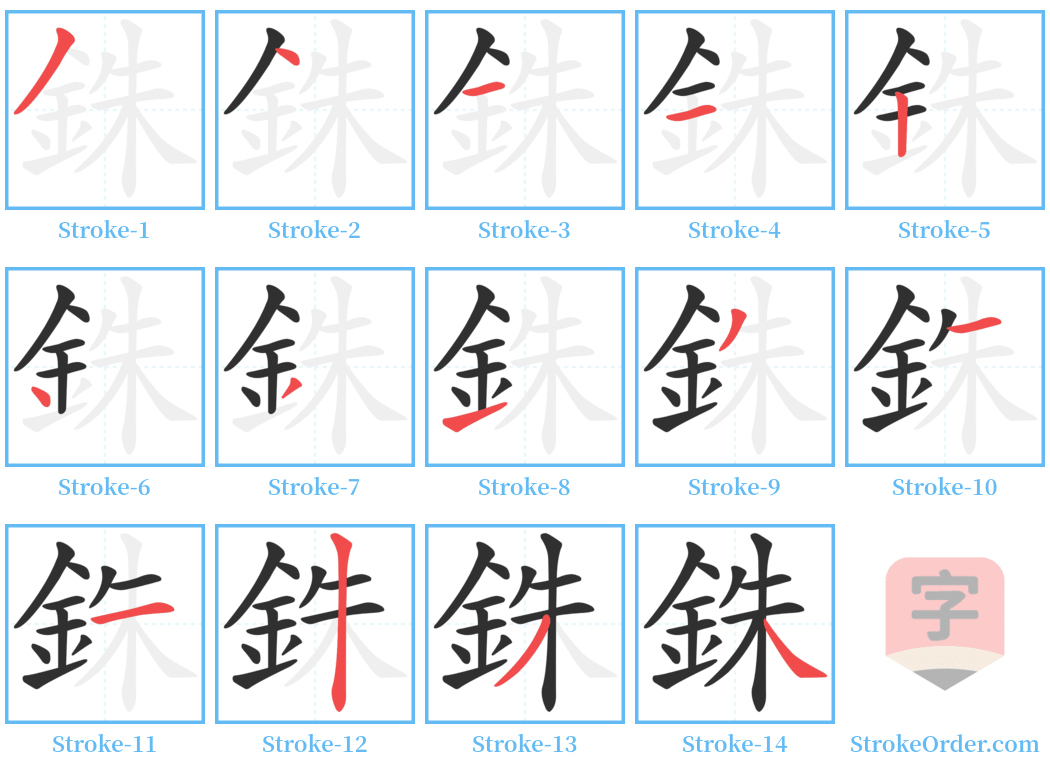 銖 Stroke Order Diagrams