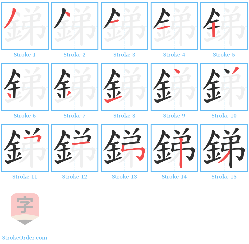 銻 Stroke Order Diagrams