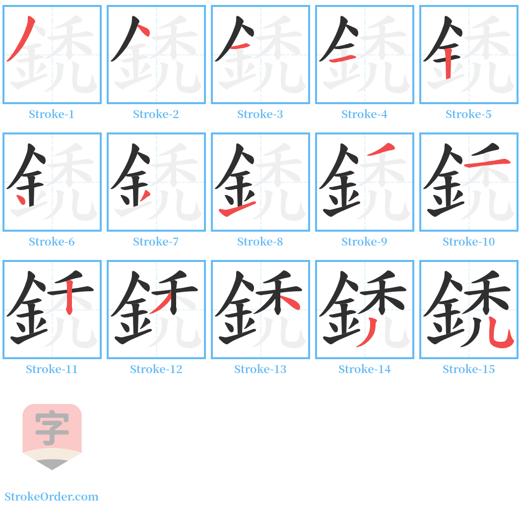 鋵 Stroke Order Diagrams