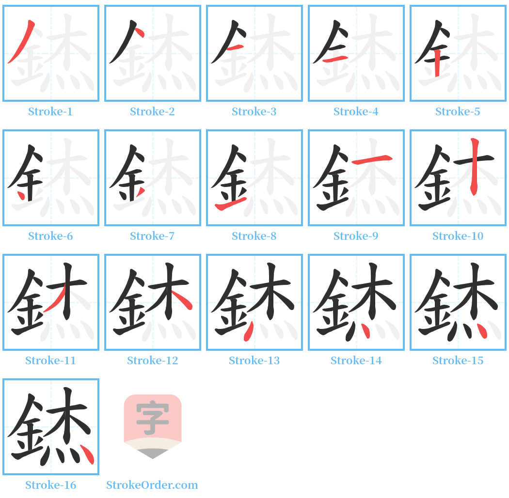 錰 Stroke Order Diagrams