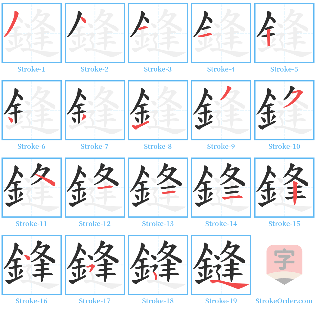 鏠 Stroke Order Diagrams