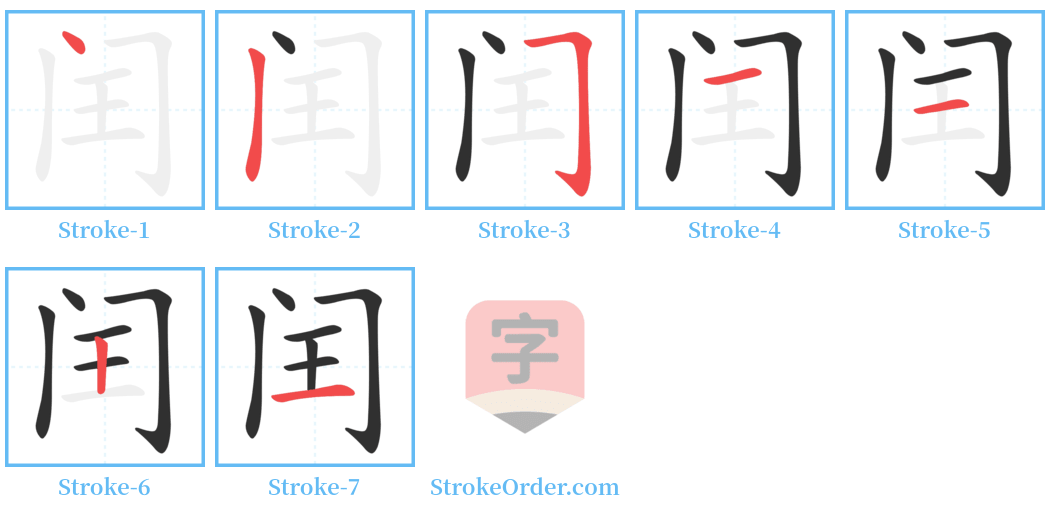 闰 Stroke Order Diagrams