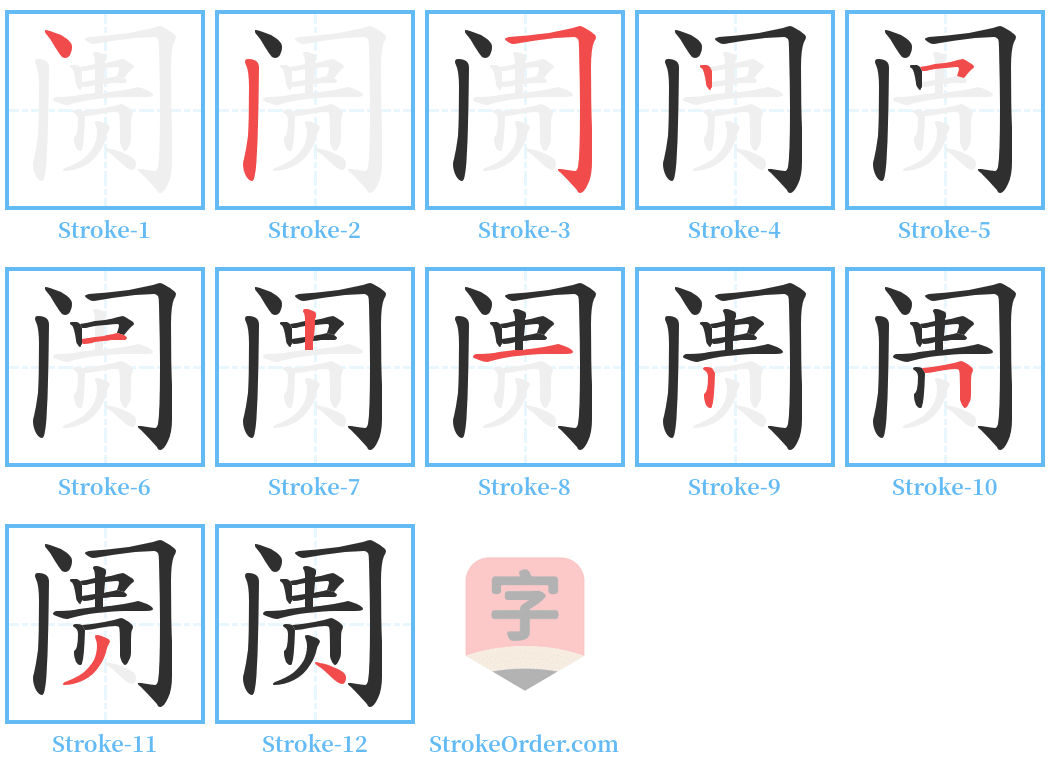 阓 Stroke Order Diagrams