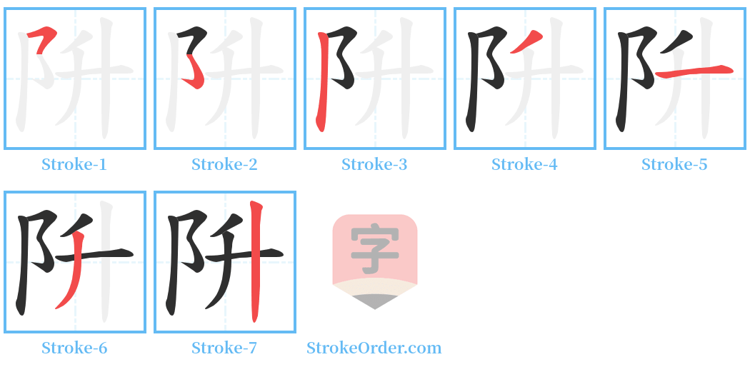 阩 Stroke Order Diagrams