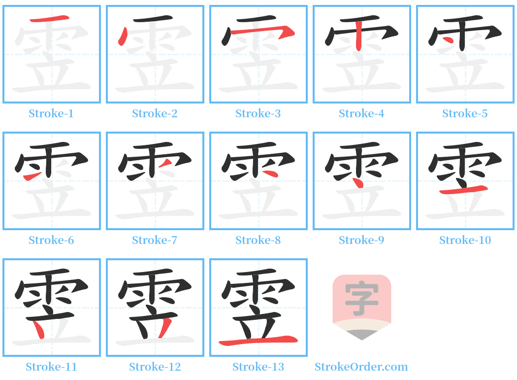 雴 Stroke Order Diagrams