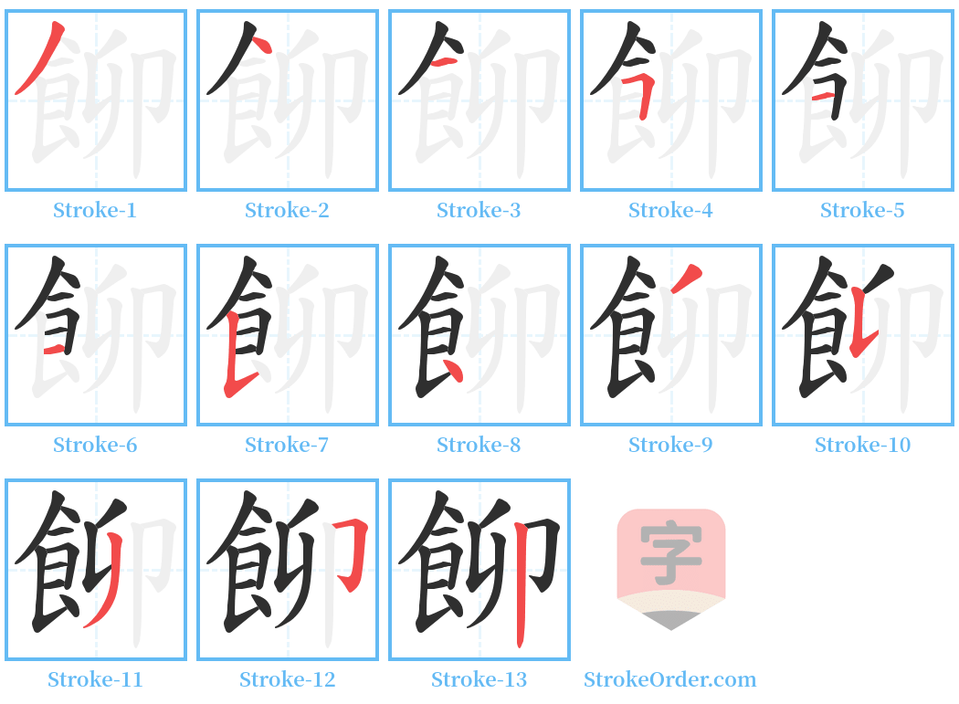 飹 Stroke Order Diagrams