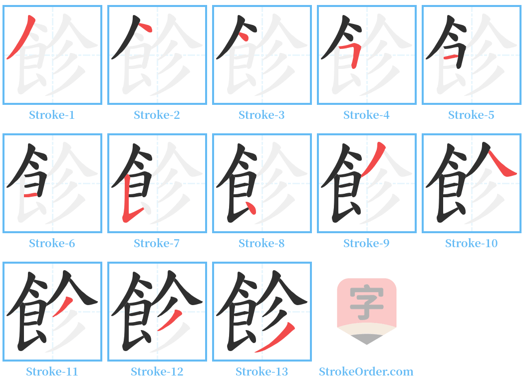 飻 Stroke Order Diagrams