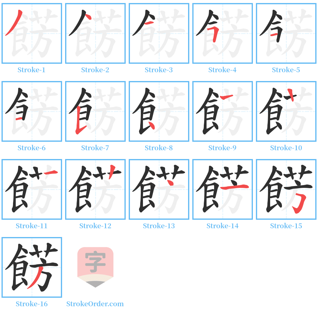 餝 Stroke Order Diagrams