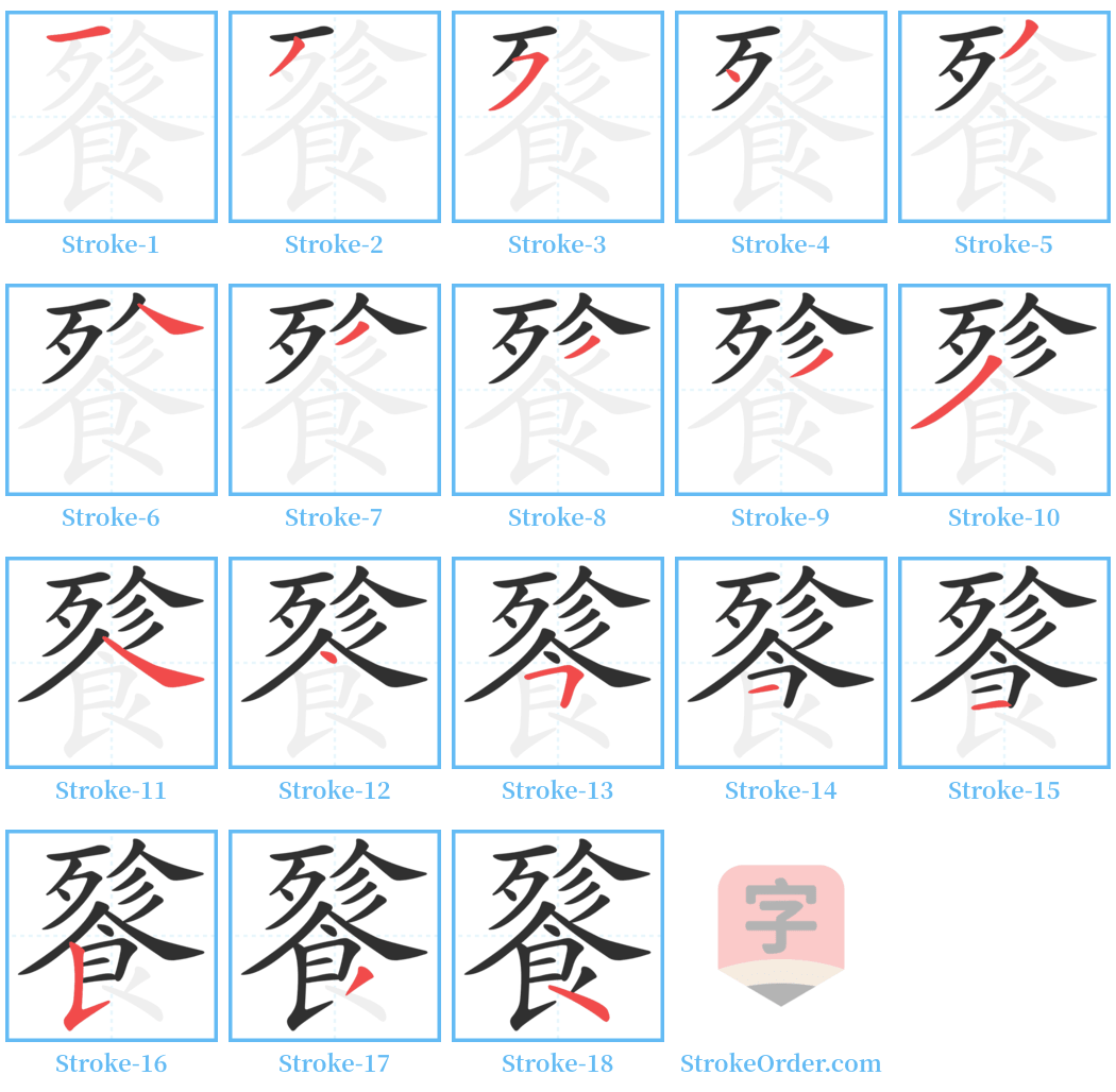 餮 Stroke Order Diagrams