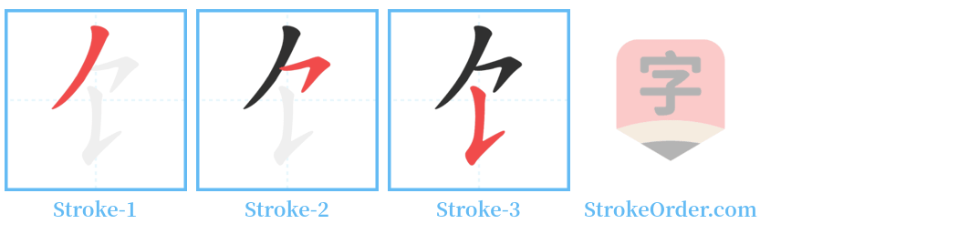 饣 Stroke Order Diagrams