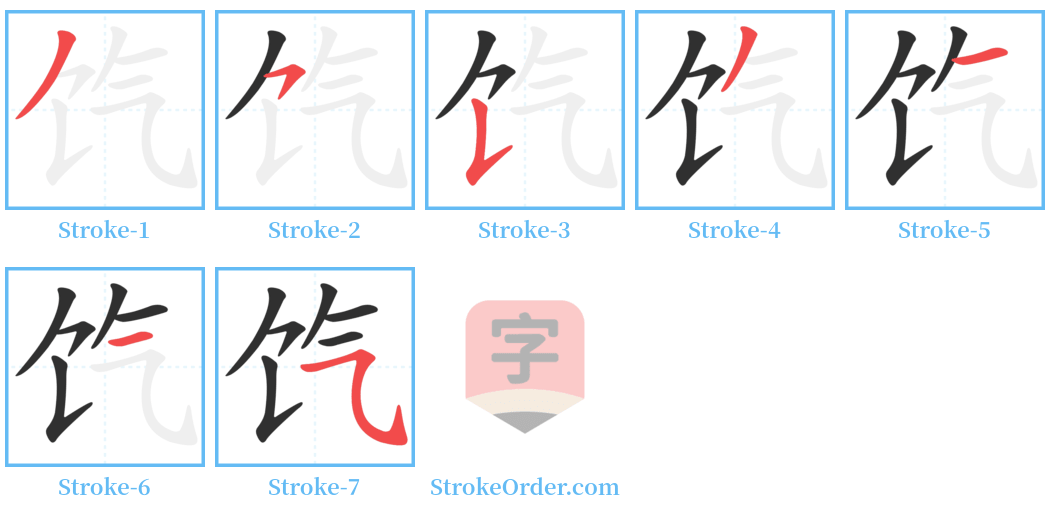 饩 Stroke Order Diagrams