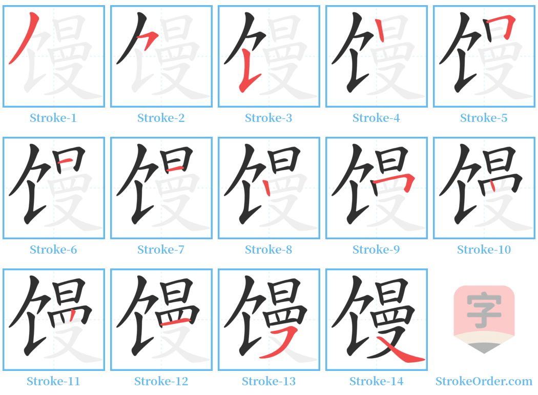 馒 Stroke Order Diagrams