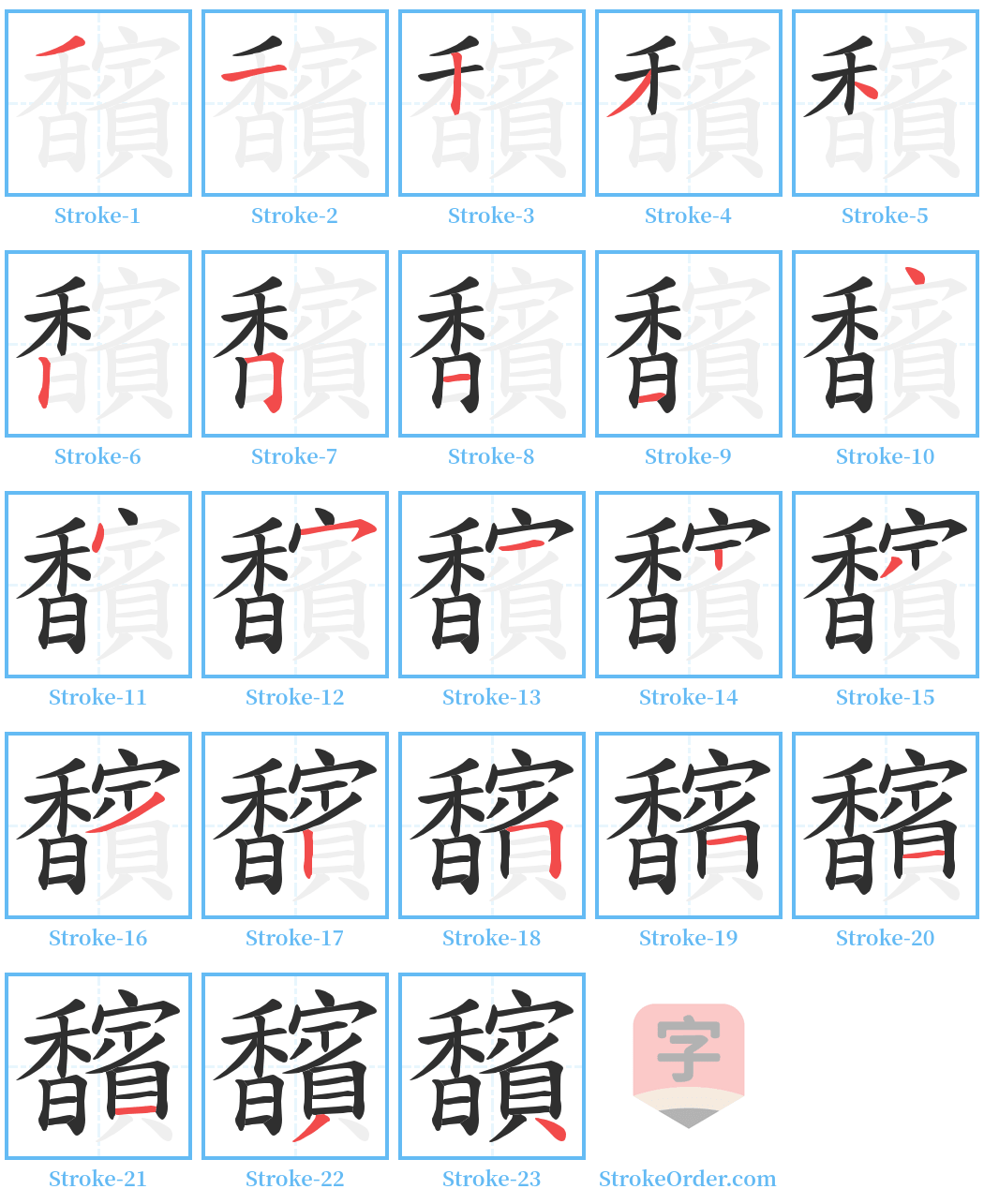 馪 Stroke Order Diagrams