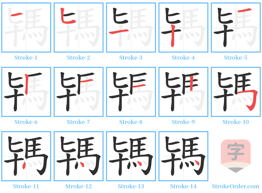 駂 Stroke Order Diagrams