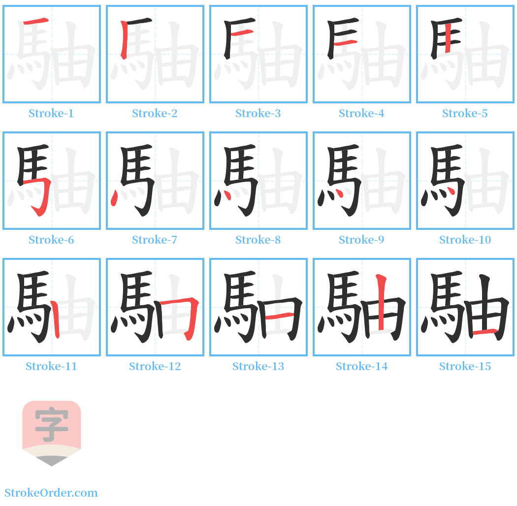 駎 Stroke Order Diagrams