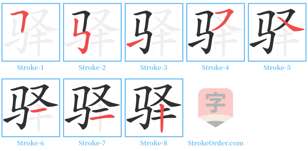 驿 Stroke Order Diagrams