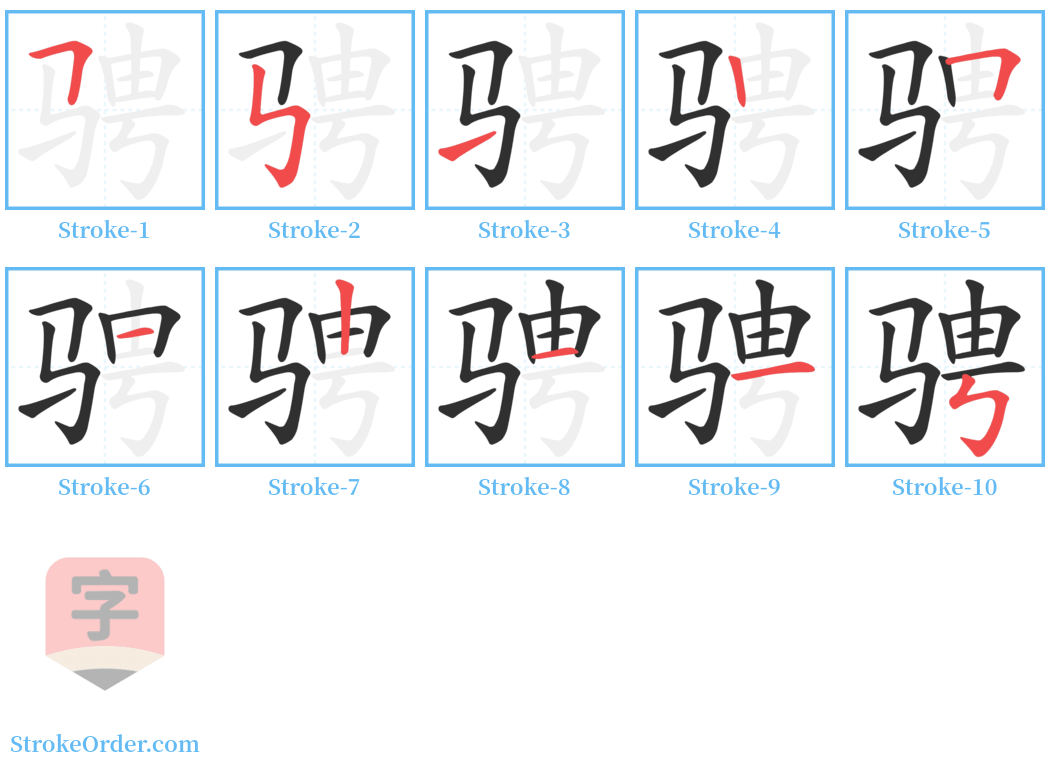 骋 Stroke Order Diagrams