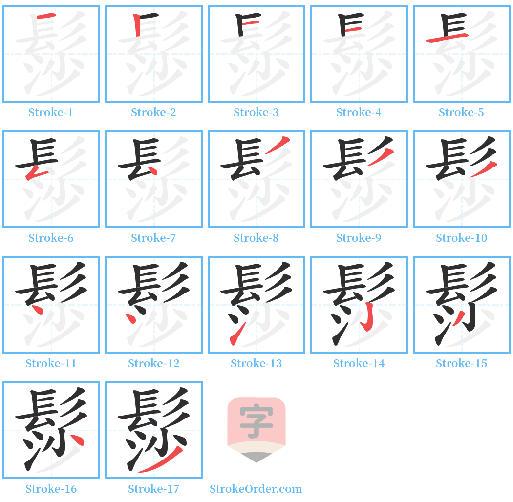 髿 Stroke Order Diagrams