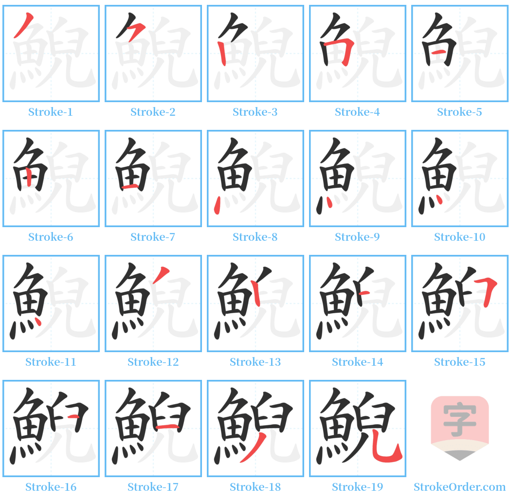 鯢 Stroke Order Diagrams