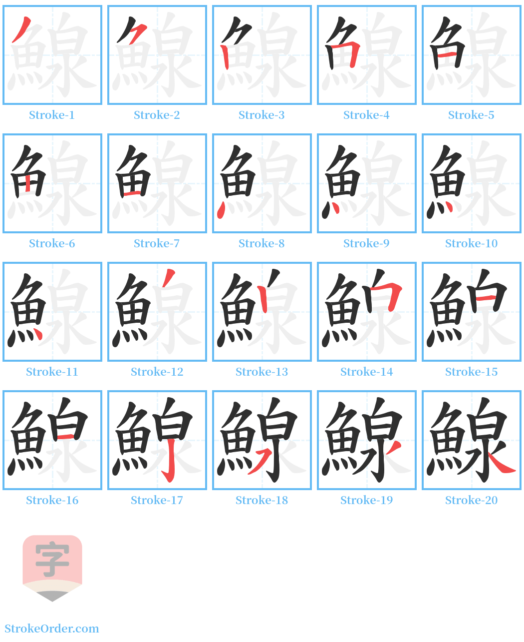 鰁 Stroke Order Diagrams