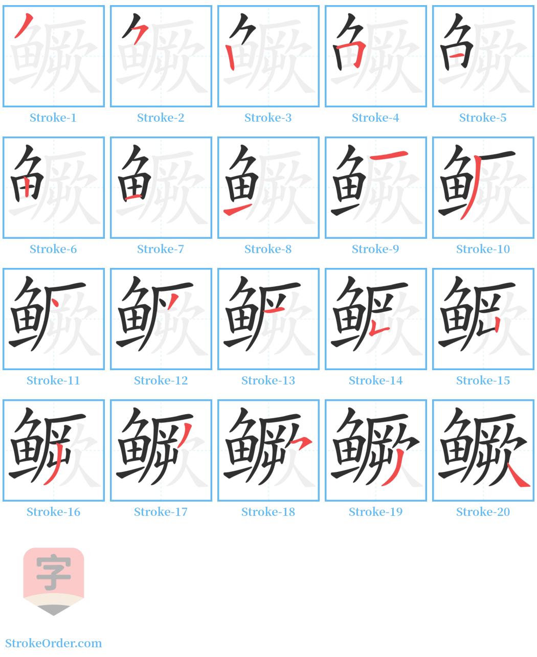 鳜 Stroke Order Diagrams