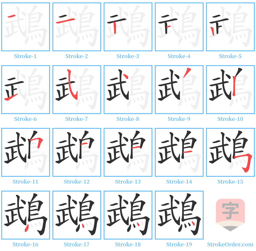 鵡 Stroke Order Diagrams