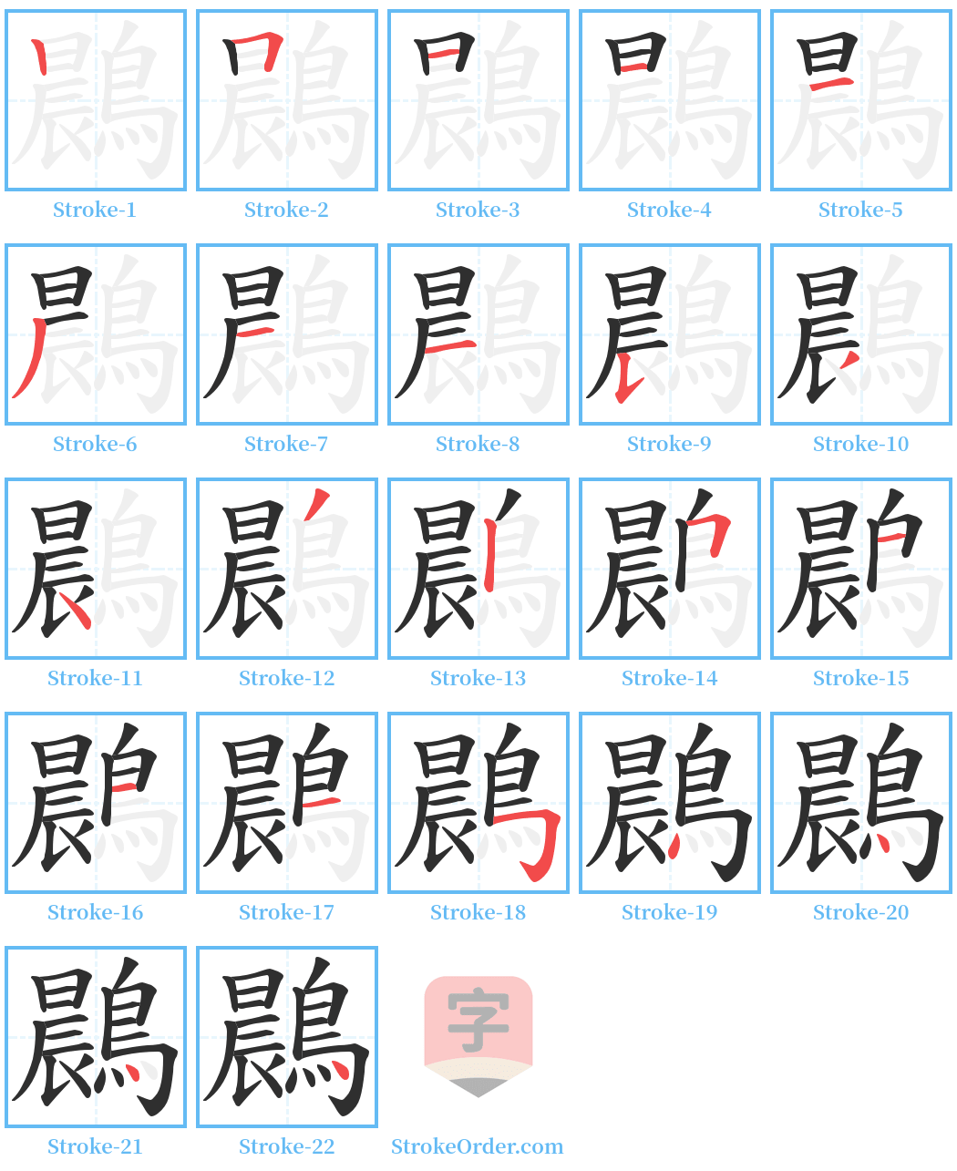 鷐 Stroke Order Diagrams