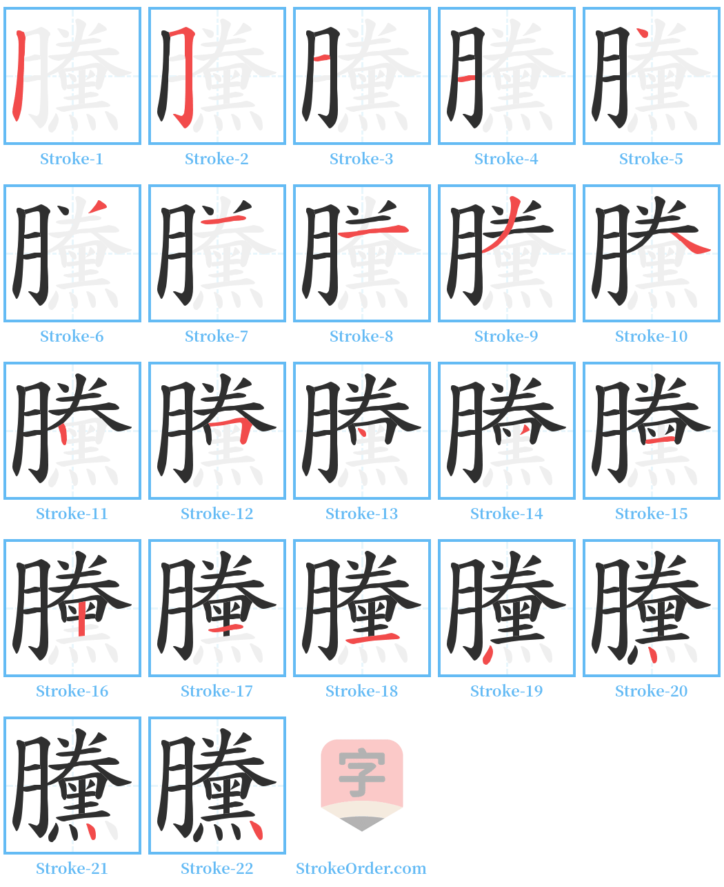 黱 Stroke Order Diagrams